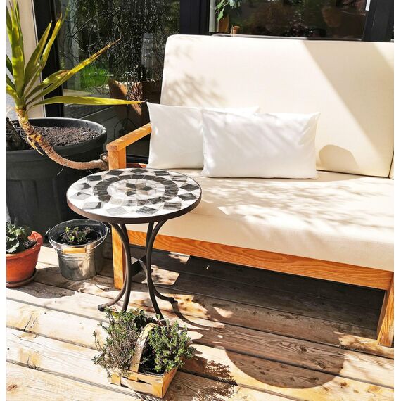 JACK Outdoor Lounge Kissen 30x50cm Dekokissen inkl. Füllung Wasserfest Sitzkissen Garten Stuhl Lotus Effekt, Farbe:Elfenbein