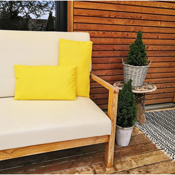 JACK Outdoor Lounge Kissen 30x50cm Dekokissen inkl. Füllung Wasserfest Sitzkissen Garten Stuhl Lotus Effekt, Farbe:Gelb