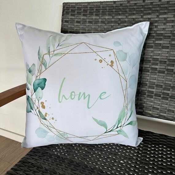 CB Home & Style Outdoor Garten Kissen Wasserabweisend Wasserfest 45 x 45 cm mit Füllung (Eucalyptus5)