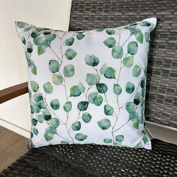 CB Home & Style Outdoor Garten Kissen Wasserabweisend Wasserfest 45 x 45 cm mit Füllung (Eucalyptus3)