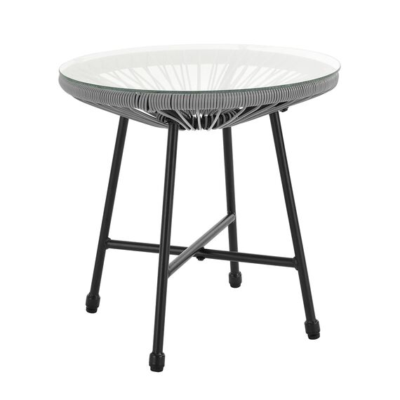 SVITA Bali Balkon-Möbel 3-TLG. Polyrattan Lounge-Set Balkon-Set Grau