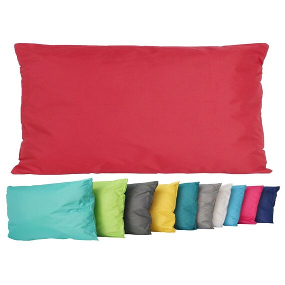 JACK Outdoor Lounge Kissen 30x50cm Dekokissen inkl. Füllung Wasserfest Sitzkissen Garten Stuhl Lotus Effekt, Farbe:Rot