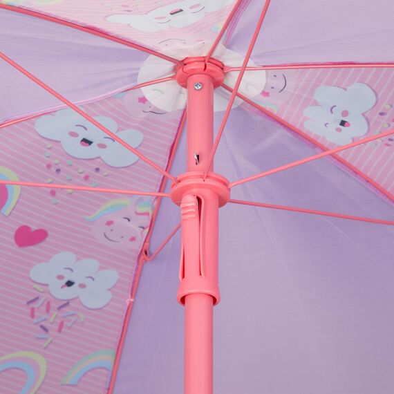 Relaxdays Camping Kindersitzgruppe, Einhorn Motiv, Kindersitzgarnitur mit Schirm, Klappstühlen & Tisch, Garten, pink