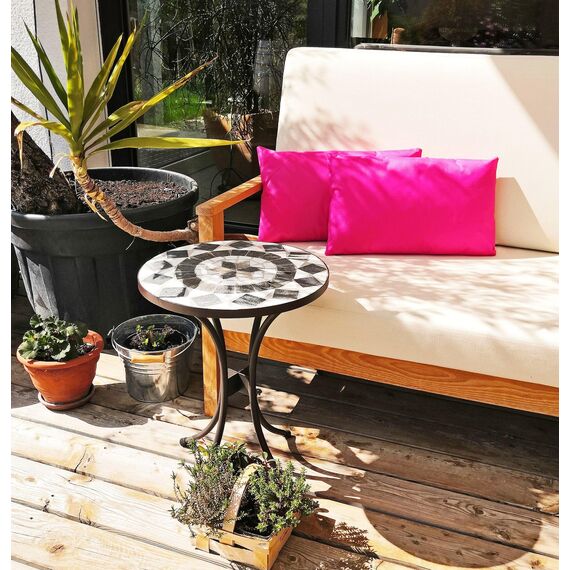 JACK Outdoor Lounge Kissen 30x50cm Dekokissen inkl. Füllung Wasserfest Sitzkissen Garten Stuhl Lotus Effekt, Farbe:Pink
