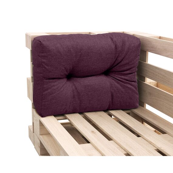 sunnypillow Palettenkissen für Gartenmöbel - Rückenkissen 60 x 40 cm - Rückenpolster für Bett und Sofa - Palettenpolster für Palettenmöbel - Gesteppte Gartenkissen - Rückenlehne, Seitenkissen Violett