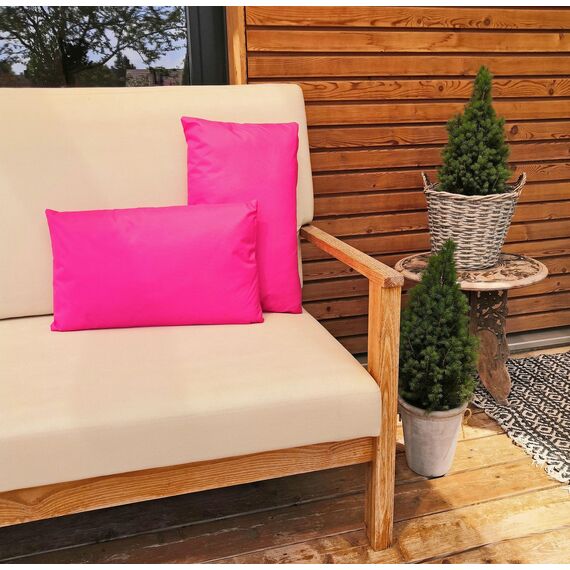 JACK Outdoor Lounge Kissen 30x50cm Dekokissen inkl. Füllung Wasserfest Sitzkissen Garten Stuhl Lotus Effekt, Farbe:Pink