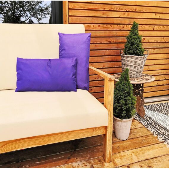 JACK Outdoor Lounge Kissen 30x50cm Dekokissen inkl. Füllung Wasserfest Sitzkissen Garten Stuhl Lotus Effekt, Farbe:Lila