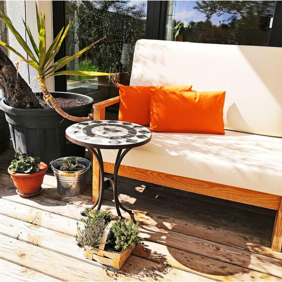 JACK Outdoor Lounge Kissen 30x50cm Dekokissen inkl. Füllung Wasserfest Sitzkissen Garten Stuhl Lotus Effekt, Farbe:Orange