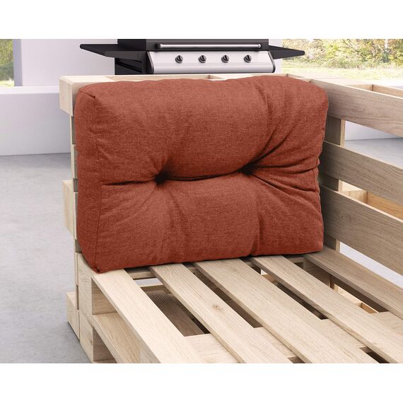 sunnypillow Palettenkissen für Gartenmöbel - Rückenkissen 60 x 40 cm - Rückenpolster für Bett und Sofa - Palettenpolster für Palettenmöbel - Gesteppte Gartenkissen - Rückenlehne, Seitenkissen Orange