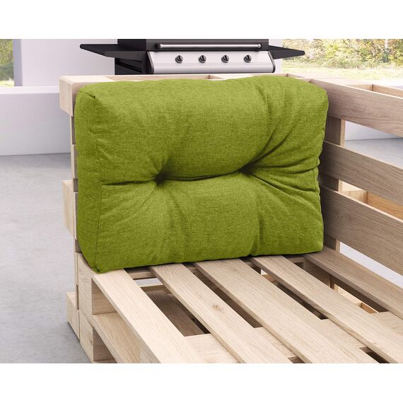sunnypillow Palettenkissen für Gartenmöbel - Rückenkissen 60 x 40 cm - Rückenpolster für Bett und Sofa - Palettenpolster für Palettenmöbel - Gesteppte Gartenkissen - Rückenlehne, Seitenkissen Grün