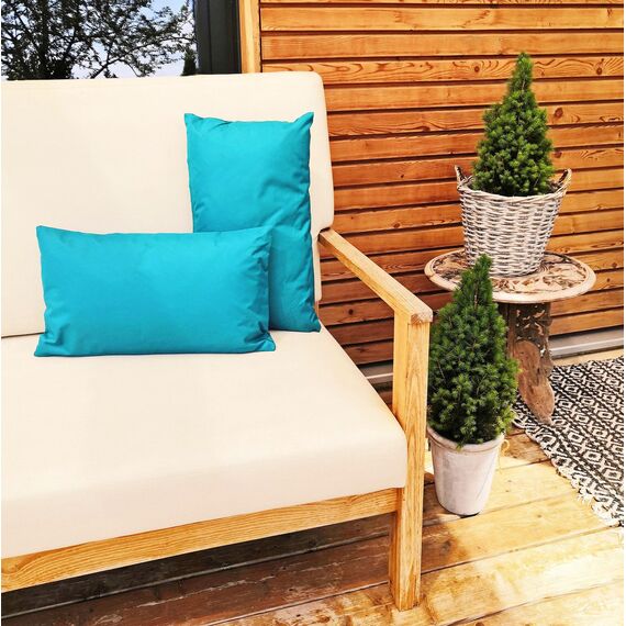 JACK Outdoor Lounge Kissen 30x50cm Dekokissen inkl. Füllung Wasserfest Sitzkissen Garten Stuhl Lotus Effekt, Farbe:Petrol