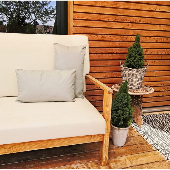 JACK Outdoor Lounge Kissen 30x50cm Dekokissen inkl. Füllung Wasserfest Sitzkissen Garten Stuhl Lotus Effekt, Farbe:Taupe