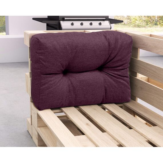 sunnypillow Palettenkissen für Gartenmöbel - Rückenkissen 60 x 40 cm - Rückenpolster für Bett und Sofa - Palettenpolster für Palettenmöbel - Gesteppte Gartenkissen - Rückenlehne, Seitenkissen Violett