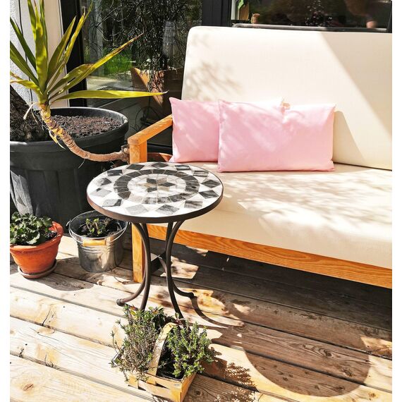 JACK Outdoor Lounge Kissen 30x50cm Dekokissen inkl. Füllung Wasserfest Sitzkissen Garten Stuhl Lotus Effekt, Farbe:Rosa