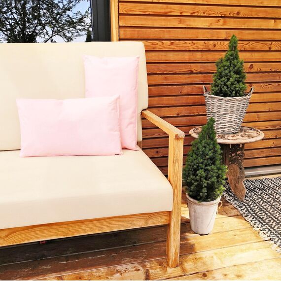 JACK Outdoor Lounge Kissen 30x50cm Dekokissen inkl. Füllung Wasserfest Sitzkissen Garten Stuhl Lotus Effekt, Farbe:Rosa