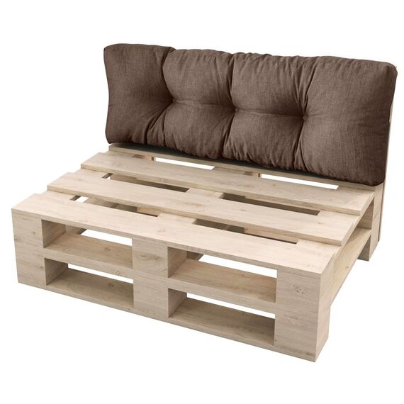 sunnypillow Palettenkissen für Gartenmöbel - Rückenkissen 120 x 60 cm - Rückenpolster für Bett und Sofa - Palettenpolster für Palettenmöbel - Gesteppte Gartenkissen - Rückenlehne, Kissen Braun