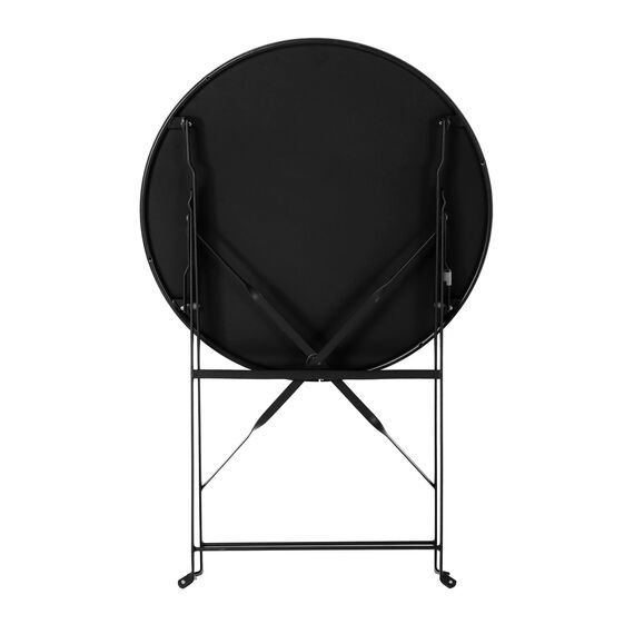 SVITA Bistro-Set 3-teilig Gartenset Garnitur Metall-Möbel Stuhl Tisch Klapp-Möbel Balkon-Set Schwarz