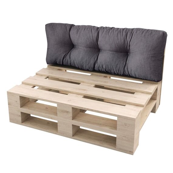 sunnypillow Palettenkissen für Gartenmöbel - Rückenkissen 120 x 60 cm - Rückenpolster für Bett und Sofa - Palettenpolster für Palettenmöbel - Gesteppte Gartenkissen - Rückenlehne, Kissen Anthrazit