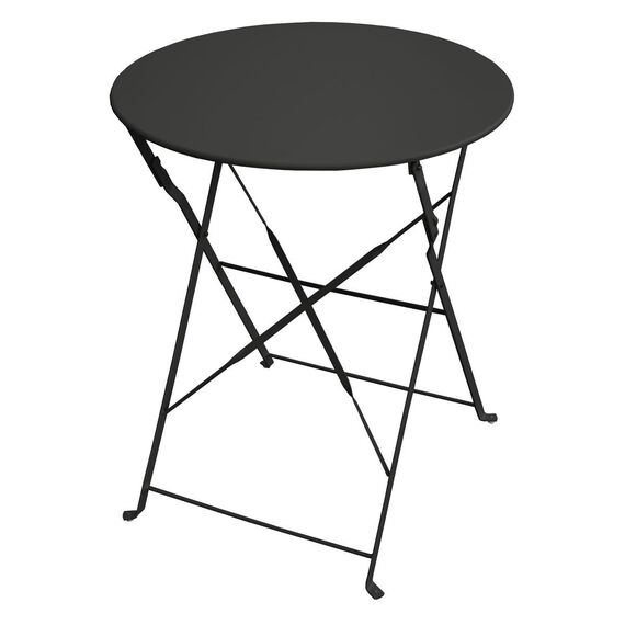 SVITA Bistro-Set 3-teilig Gartenset Garnitur Metall-Möbel Stuhl Tisch Klapp-Möbel Balkon-Set Schwarz