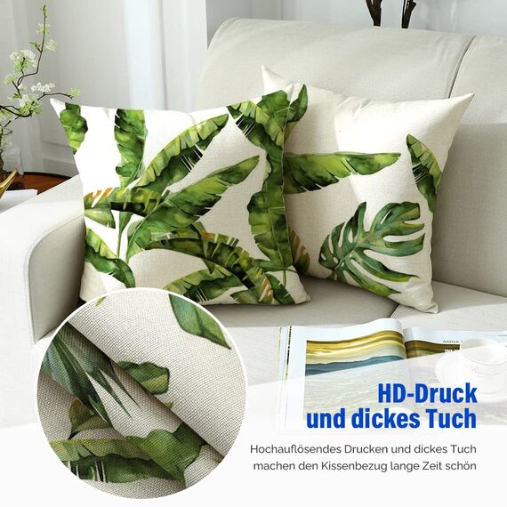 Cirzone Outdoor Kissen Wetterfest 45x45 4er Set Dekokissen, Kissenbezüge Sofakissen für Deko Wohnzimmer, Garten, Balkon