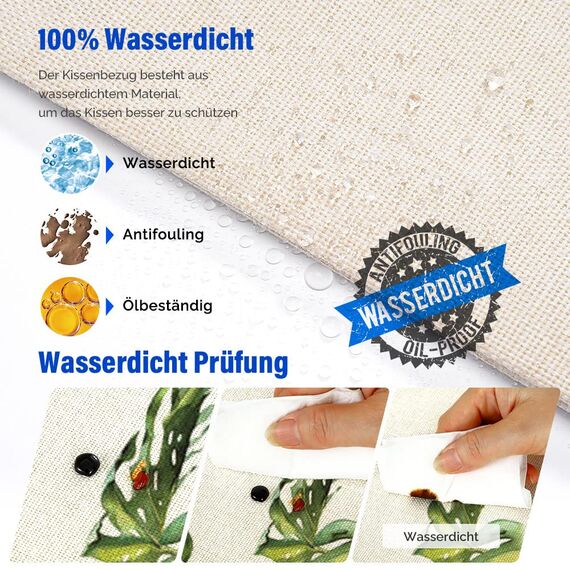 Cirzone Outdoor Kissen Wetterfest 45x45 4er Set Dekokissen, Kissenbezüge Sofakissen für Deko Wohnzimmer, Garten, Balkon