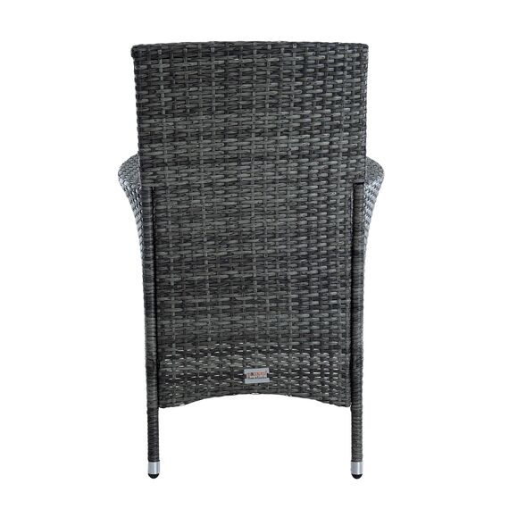 ESTEXO Polyrattan Gartenmöbel Set Sitzgruppe Rattan Gartenset Essgruppe Stuhl Tisch Set Garten Tisch und Stuhl Set 4 Personen Glas Glastisch (Anthrazit-Grau)