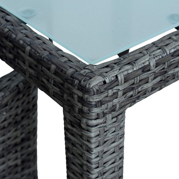 ESTEXO Polyrattan Gartenmöbel Set Sitzgruppe Rattan Gartenset Essgruppe Stuhl Tisch Set Garten Tisch und Stuhl Set 4 Personen Glas Glastisch (Anthrazit-Grau)