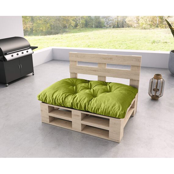 sunnypillow Palettenkissen für Gartenmöbel - Sitzkissen 120 x 60 cm - Palettenauflage für Palettensofa - Palettenpolster, Sitzpolster für Palettenmöbel - Gesteppte Gartenkissen - Kissen Grün