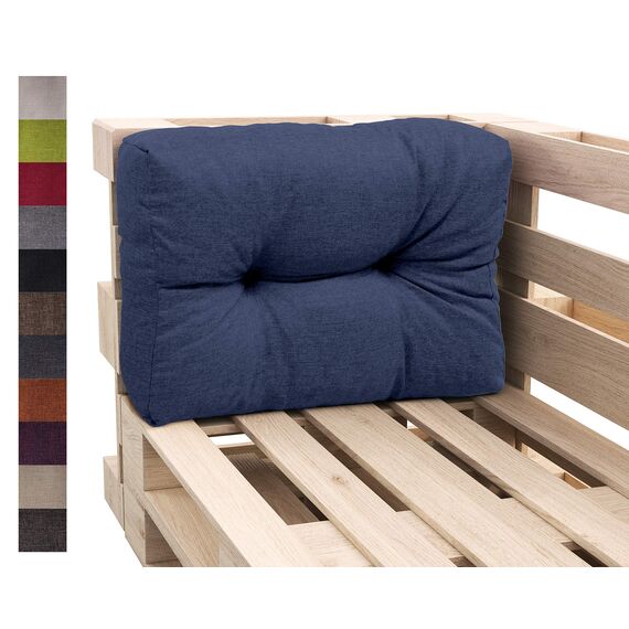 sunnypillow Palettenkissen für Gartenmöbel - Rückenkissen 65 x 60 cm - Rückenpolster für Bett und Sofa - Palettenpolster für Palettenmöbel - Gesteppte Gartenkissen - Rückenlehne, Seitenkissen Blau