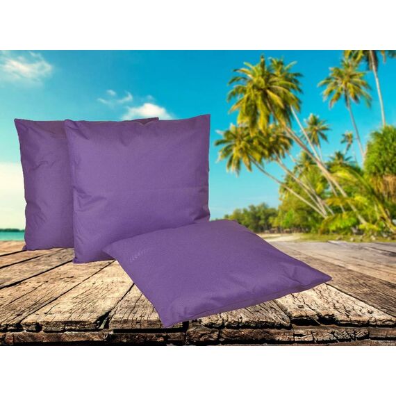 Coen Bakker Outdoor Lounge Kissen 45x45cm Dekokissen Inkl. Füllung Wasserfest Sitzkissen Garten Stuhl Lotus Effekt, Farbe:Lila