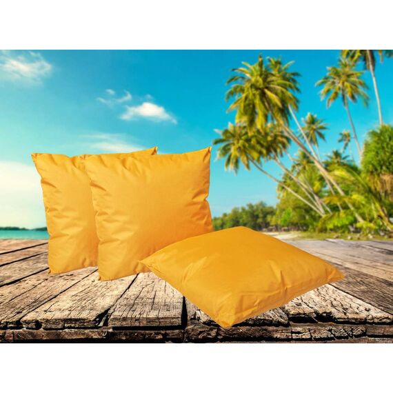 Coen Bakker Outdoor Lounge Kissen 45x45cm Dekokissen Inkl. Füllung Wasserfest Sitzkissen Garten Stuhl Lotus Effekt, Farbe:Gold