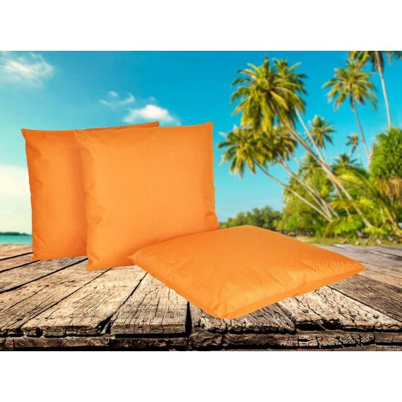 Coen Bakker Outdoor Lounge Kissen 45x45cm Dekokissen Inkl. Füllung Wasserfest Sitzkissen Garten Stuhl Lotus Effekt, Farbe:Orange