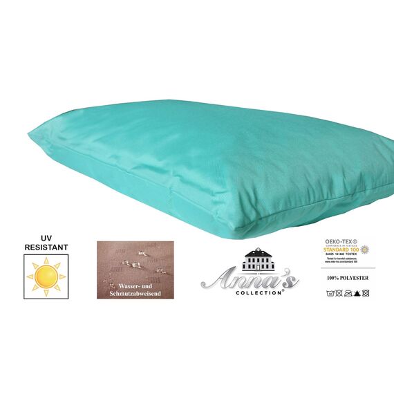 Coen Bakker Outdoor Lounge Kissen 45x45cm Dekokissen Inkl. Füllung Wasserfest Sitzkissen Garten Stuhl Lotus Effekt, Farbe:Aqua