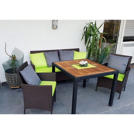 Coen Bakker Outdoor Lounge Kissen 45x45cm Dekokissen Inkl. Füllung Wasserfest Sitzkissen Garten Stuhl Lotus Effekt, Farbe:Anthrazit