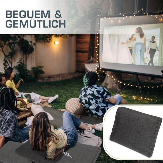 bomoe hochwertiges Outdoor Loungekissen 70x40cm – Bequemes Rückenkissen 10cm dick Polster Bezug Waschbar Gartenkissen UV-Schutz – Rattan Lounge Auflage Gartenmöbel Sitzauflage Anthrazit – ilano