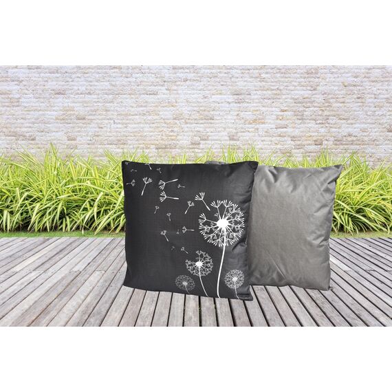 JACK Outdoor Lounge Kissen 45x45cm Motiv Dekokissen inkl. Füllung Wasserfest Sitzkissen Garten Stuhl, Farbe:Pusteblume