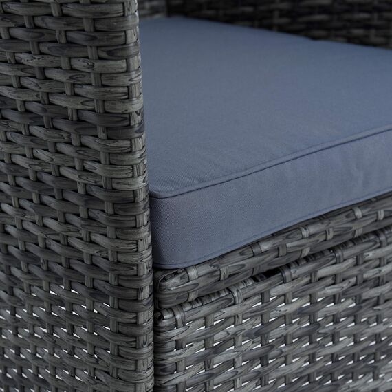 ESTEXO Polyrattan Gartenstuhl Set 2er Stuhlset Rattan Stuhl Garten Sessel Rattanstühle Balkonstühle Terrassenstühle Outdoor Stühle Balkonsessel (Anthrazit-Grau)