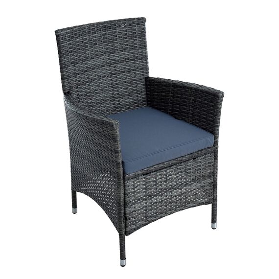 ESTEXO Polyrattan Gartenstuhl Set 2er Stuhlset Rattan Stuhl Garten Sessel Rattanstühle Balkonstühle Terrassenstühle Outdoor Stühle Balkonsessel (Anthrazit-Grau)