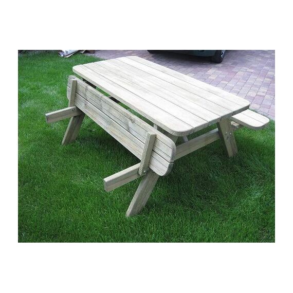 PLATAN ROOM Picknick Sitzgruppe aus Holz 170 cm Tisch Bank Kiefernholz massiv 35 mm Bierbank stabil und robust