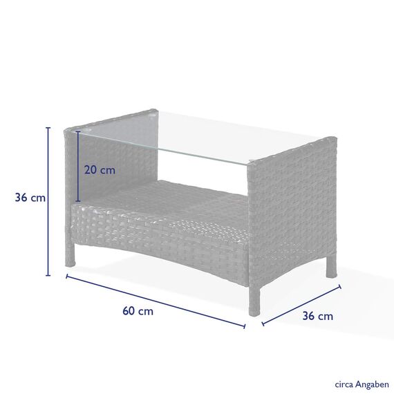 SVITA Brooklyn Gartenmöbel Poly Rattan Sitzgruppe Essgruppe Set Sofa-Garnitur Lounge Braun, Grau oder Schwarz (Grau)
