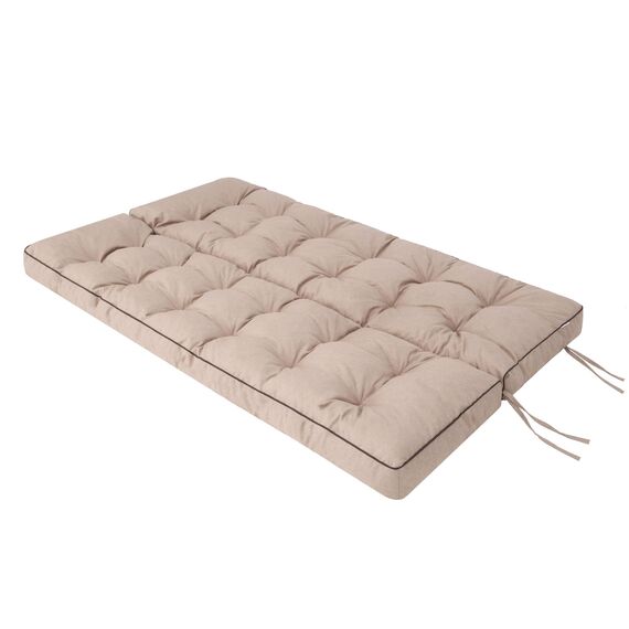 PillowPrim Beige Kissen für Hollywoodschaukel, Gartenschaukelkissen 150 cm, Komfort Sitzbank mit Rückenlehne, Inklusive Zwei Rückenlehnen-Kissen