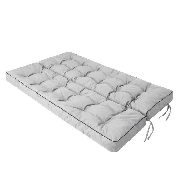PillowPrim Asche Sitzkissen für Hollywoodschaukel, Komfortable Gartenschaukel Auflage 180 cm, Sitzbank mit Rückenlehne, Polster für Lounge