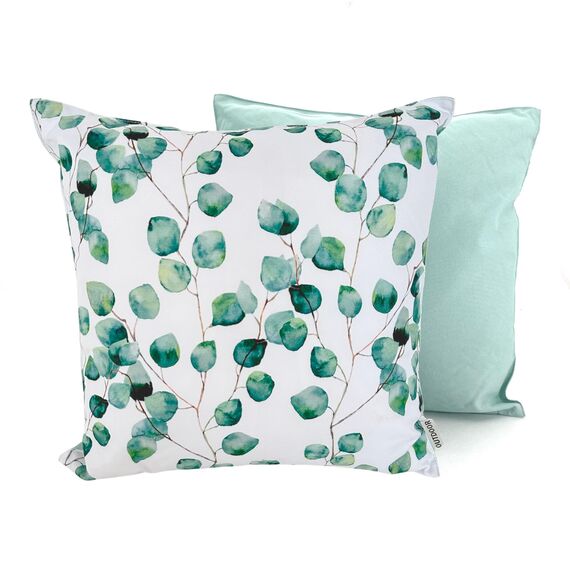 heimtexland ® Outdoorkissen Lotus Effekt 45x45 Garten Dekokissen Wasserabweisend Outdoor Lounge Deko Kissen Typ742 Eukalyptus