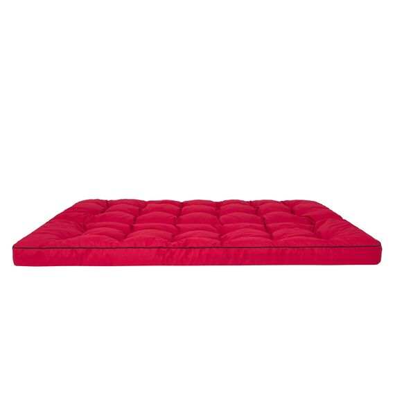 PillowPrim Rot Sitzauflage für Hollywoodschaukel, 150 cm Gartenschaukelkissen, Komfortable Bankauflage mit Rückenlehne, Passend für Rattanmöbel