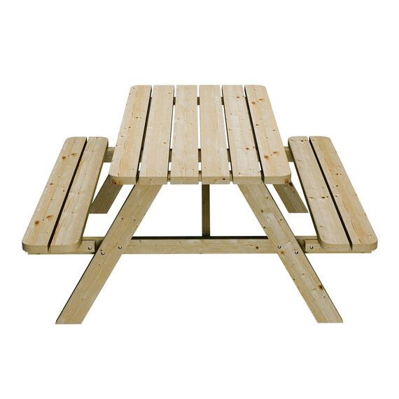 PLATAN ROOM Picknick Sitzgruppe aus Holz 170 cm Tisch Bank Kiefernholz massiv 35 mm Bierbank stabil und robust