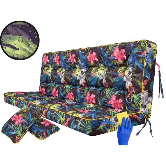 PillowPrim Kissen für Hollywoodschaukel, Gartenschaukelkissen Sitzbank mit Rückenlehne, sitzbreite 150 cm