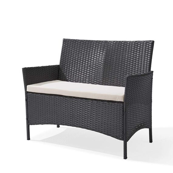 SVITA Brooklyn Gartenmöbel Poly Rattan Sitzgruppe Essgruppe Set Sofa-Garnitur Lounge Braun, Grau oder Schwarz (Grau)