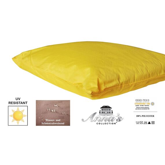Coen Bakker Outdoor Lounge Kissen 45x45cm Dekokissen Inkl. Füllung Wasserfest Sitzkissen Garten Stuhl Lotus Effekt, Farbe:Gelb