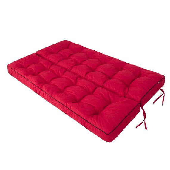 PillowPrim Rot Sitzauflage für Hollywoodschaukel, 180 cm Gartenschaukelkissen, Komfortable Bankauflage mit Rückenlehne, Passend für Rattanmöbel