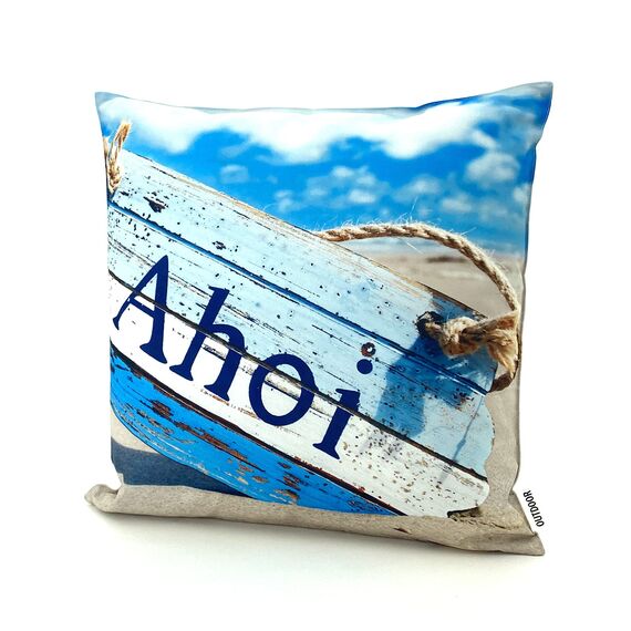 heimtexland ® Outdoorkissen Bedruckt 45x45 Garten Lounge Dekokissen Outdoor Lotus Effekt Typ742 Maritim AHOI